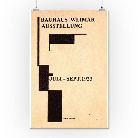 Bauhaus Weimer Ausstellung Vintage Poster (artist: Schlemmer) Germany c. 1923 (16x24 Giclee Gallery Print, Wall Decor Travel Poster)
