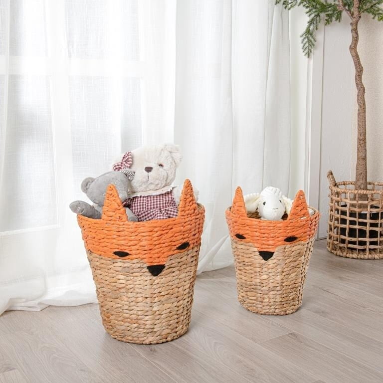 Baum 21A347 Round Fox Baskets, Natural - Set of 2