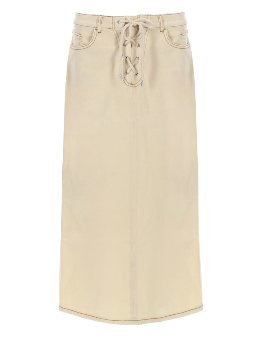 baum-und-pferdgarten-knee-length-organic-cotton-lace-up-skirt-women-s