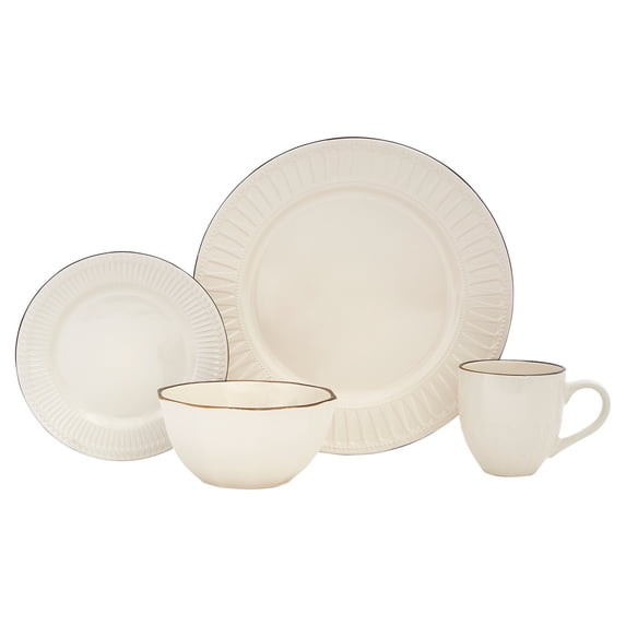 Baum WREN16I Alix Dinnerware Set, Ivory - 16 Piece