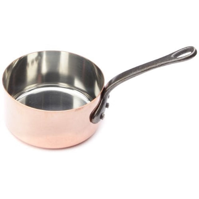 Baumalu Solid Copper Sauce Maker (11cm) - Tin Lined, Cast Iron Handle For Perfect Sauces