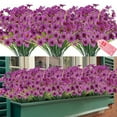thumbnail image 1 of Baumaty 12 Pack Artificial Flowers Outdoor UV Resistant Fake Flowers No Fade Faux Plants Garden Porch Window Box Decorating Purple, 1 of 11