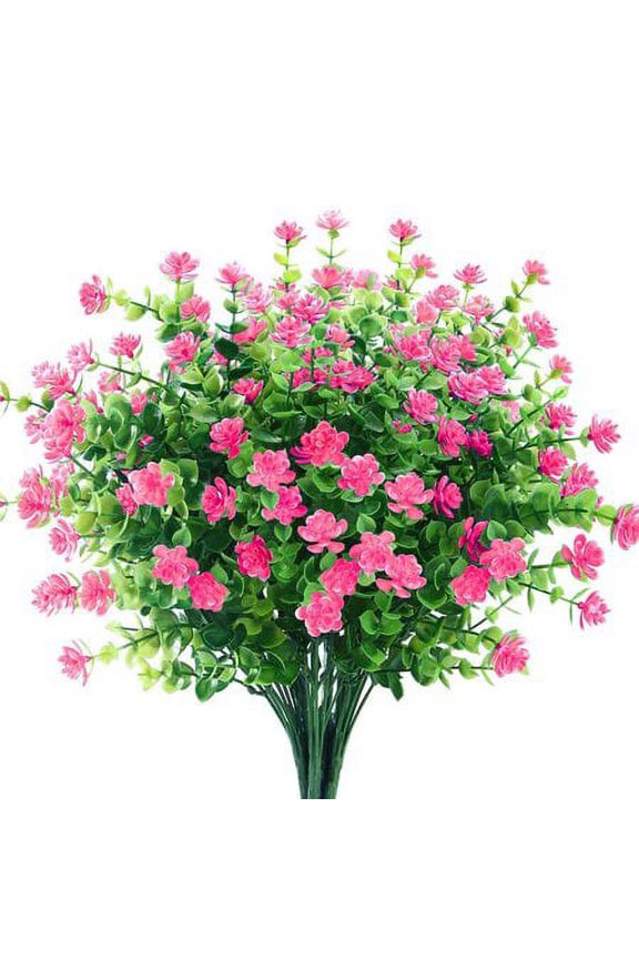 6pcs Artificial Flowers Outdoors, UV Resistant Plastic Flower Plants for Outdoor, for Garden Patio Porch Window Box Home Wedding Decor