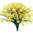 thumbnail image 1 of Baumaty 8 Bundles Artificial Flowers, Fake Outdoor UV Resistant Boxwood Shrubs Plants, Lifelike Plastic Flowers for Indoor Outdoors Home Office Garden Wedding Sidewalk Trim Decor (Yellow), 1 of 7