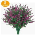 thumbnail image 1 of Baumaty 8 Bundles Artificial Flowers Plastic Fake Outdoor Plants Faux Uv Resistant Home Garden Decor, 1 of 3