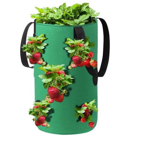 Baumaty Hanging Strawberry Planting Grow Bags With Handles Thicken Vegetable Potato Greenhouse Planting Container