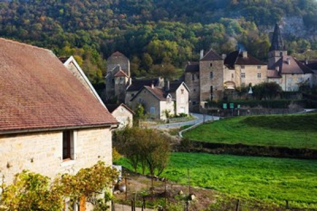 Baume Abbey church at Baume-les-Messieurs Les Reculees Jura Franche-Comte France Canvas Art - Panoramic Images (36 x 24)