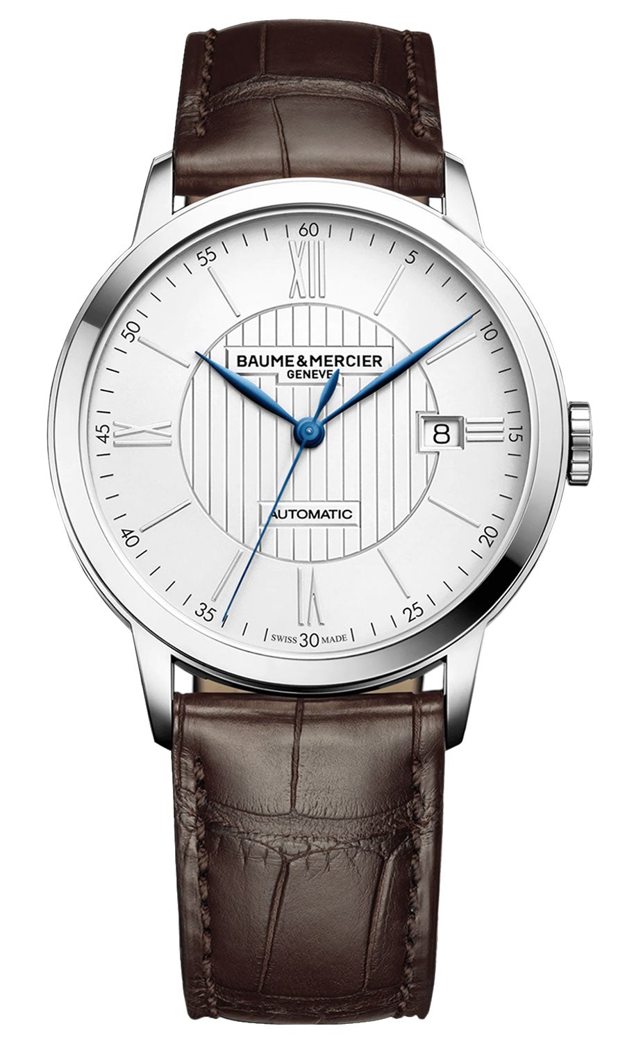 Baume & Mercier Baume et Mercier Classima Automatic Silver Dial Brown Leather Men's Watch 10214