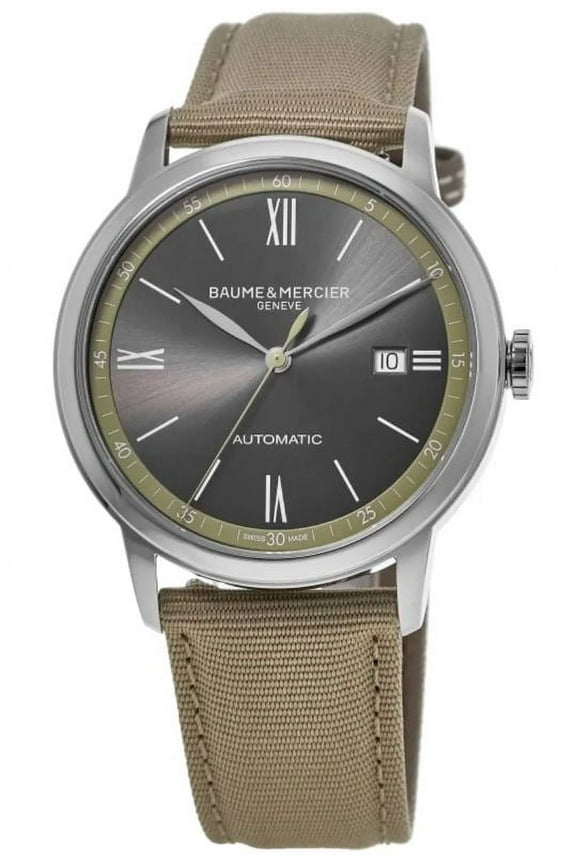 Baume Mercier Classima Men's Automatic Grey Dial Fabric Watch M0A10695