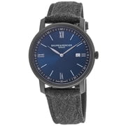 Baume & Mercier Classima Quartz Blue Dial Grey Fabric Strap Mens Watch 10780