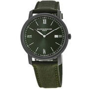 Baume & Mercier Classima Quartz Green Dial Fabric Strap Mens Watch 10766