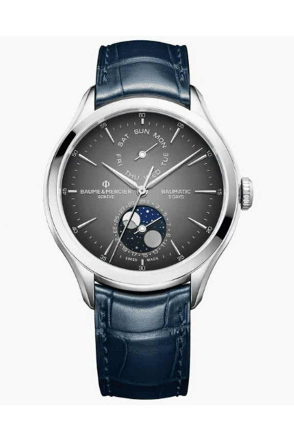 Clifton Automatic Grey Dial Leather Strap Men's Watch 10548