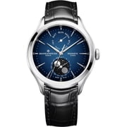 Baume & Mercier Clifton Automatic Moonphase Blue Dial Leather Strap Mens Watch 10593
