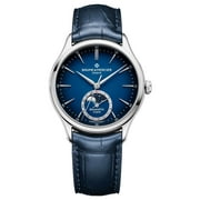 Baume & Mercier Clifton Baumatic Automatic Stainless Steel Blue Dial Blue Leather Strap Moonphase Date Mens Watch M0A10756