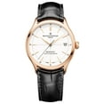 thumbnail image 1 of Baume & Mercier Clifton Baumatic COSC Automatic 18K Rose Gold White Dial Black Leather Strap Date Mens Watch M0A10469, 1 of 2