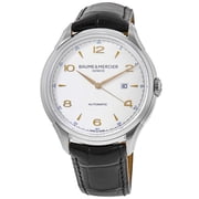 Baume & Mercier Clifton Club Automatic White Dial Leather Strap Mens Watch 10365