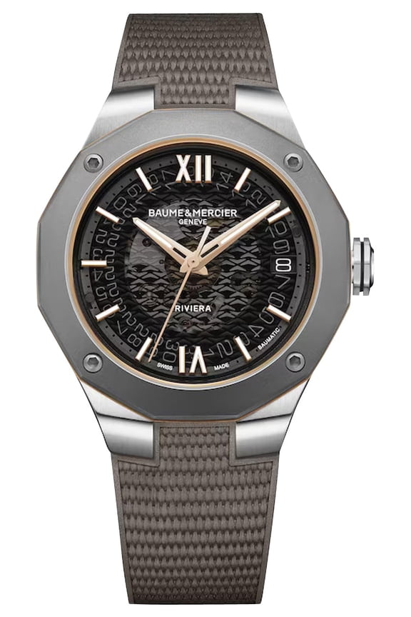 Riviera Automatic Smokey Grey Dial Rubber Strap Men's Watch 10720