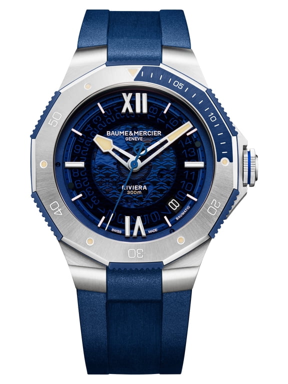 Riviera Automatic Blue Dial Rubber Strap Men's Watch 10716