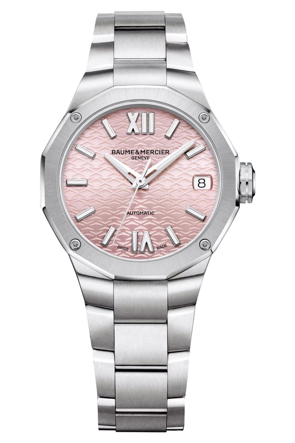 Riviera Automatic Stainless Steel Pink Dial Date Womens Watch M0A10675