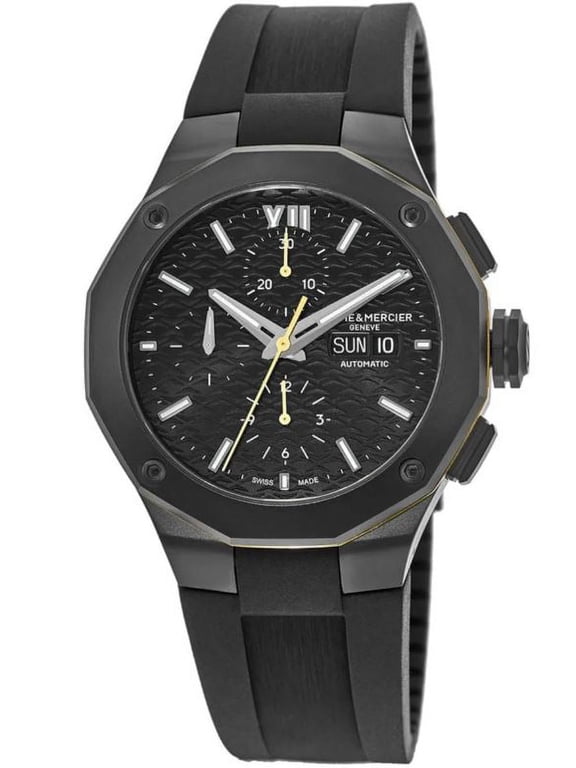 Riviera Black Dial Rubber Strap Men's Watch 10625