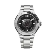 Baume & Mercier Riviera Black Dial Steel Mens Watch 10715