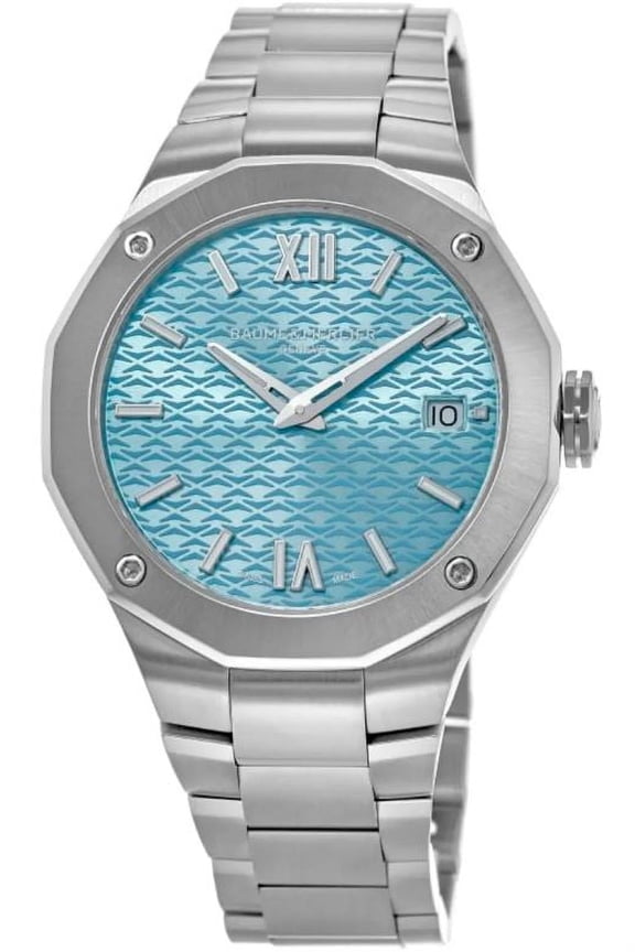 Baume and Mercier Riviera Stainless Steel Blue Dial Date Quartz Womens Watch M0A10612