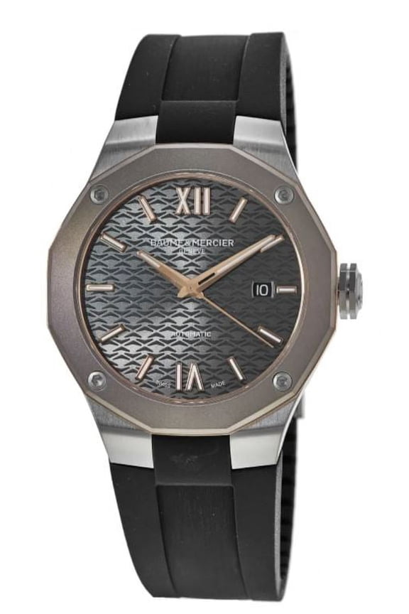 Baume Mercier Riviera Men's Automatic Grey Dial Rubber Watch M0A10660