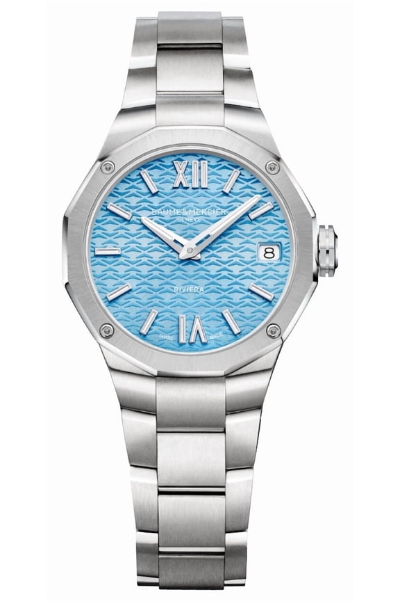 Riviera Stainless Steel Blue Dial Date Quartz Womens Watch M0A10811