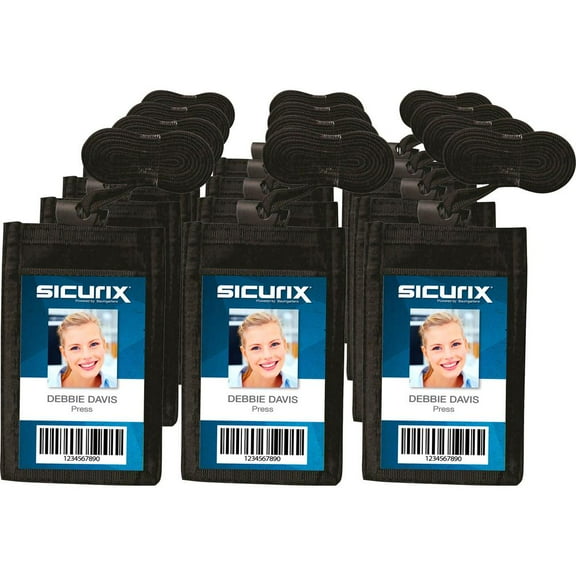 Baumgartens ID Neck Pouches Vertical Adjust. Cord 2-1/4"x3-1/2" 12/BX BK 55120BX