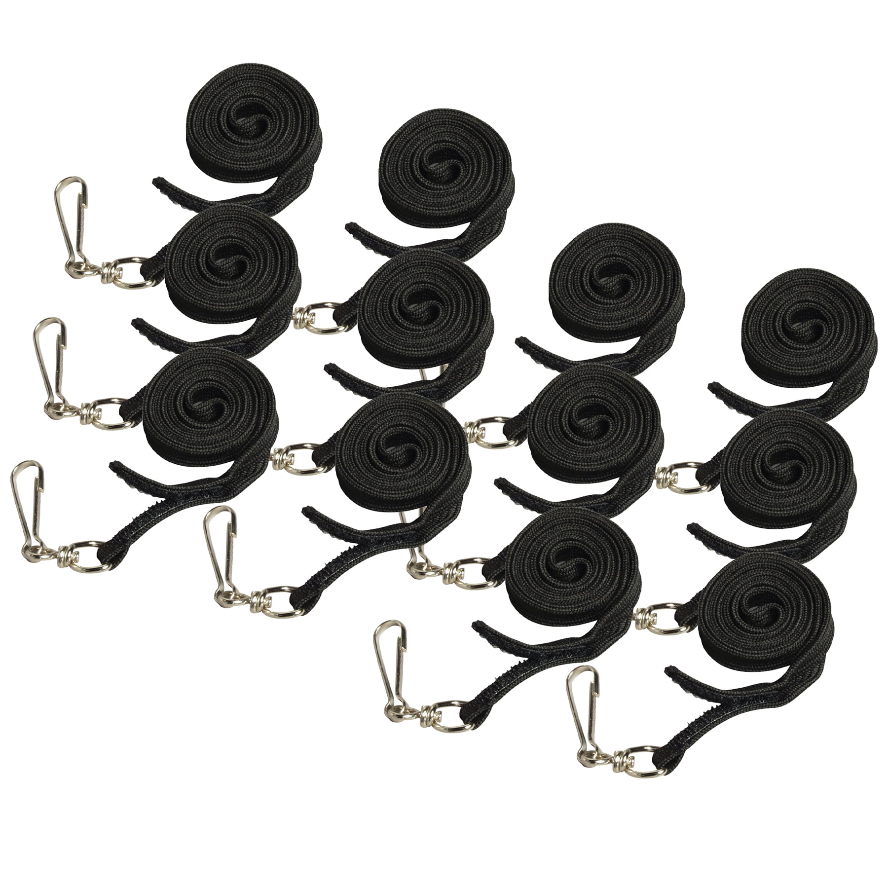 SICURIX Hook & Loop Breakaway Safety Lanyard, Flat Style, Black, Pack of 12