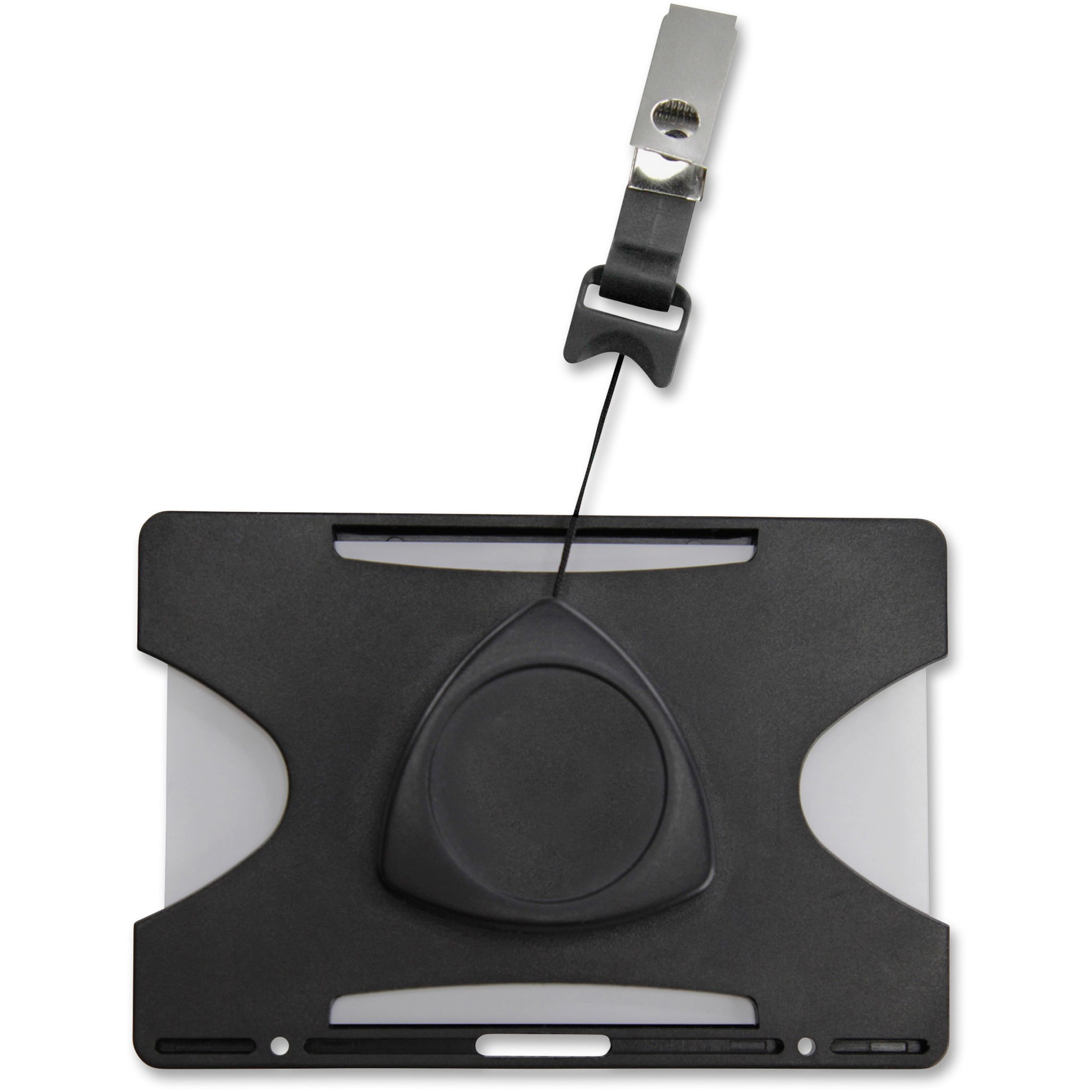 Baumgartens Card Holder Badge Reel Vertical 3.5"x4.5"x.25" Black 68171