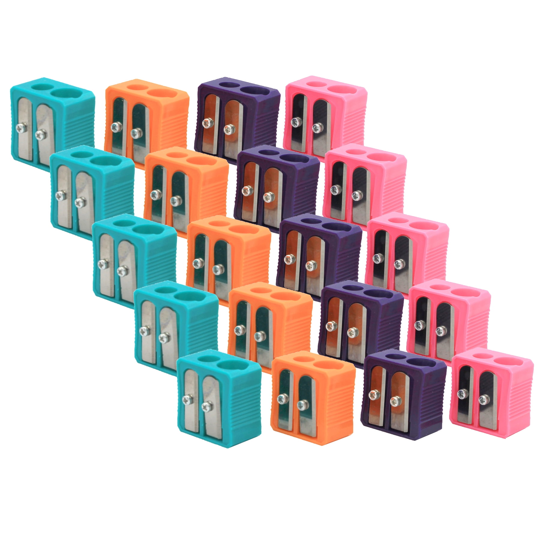 Purple Dual Hole Plastic Pencil Sharpener Pack of 20