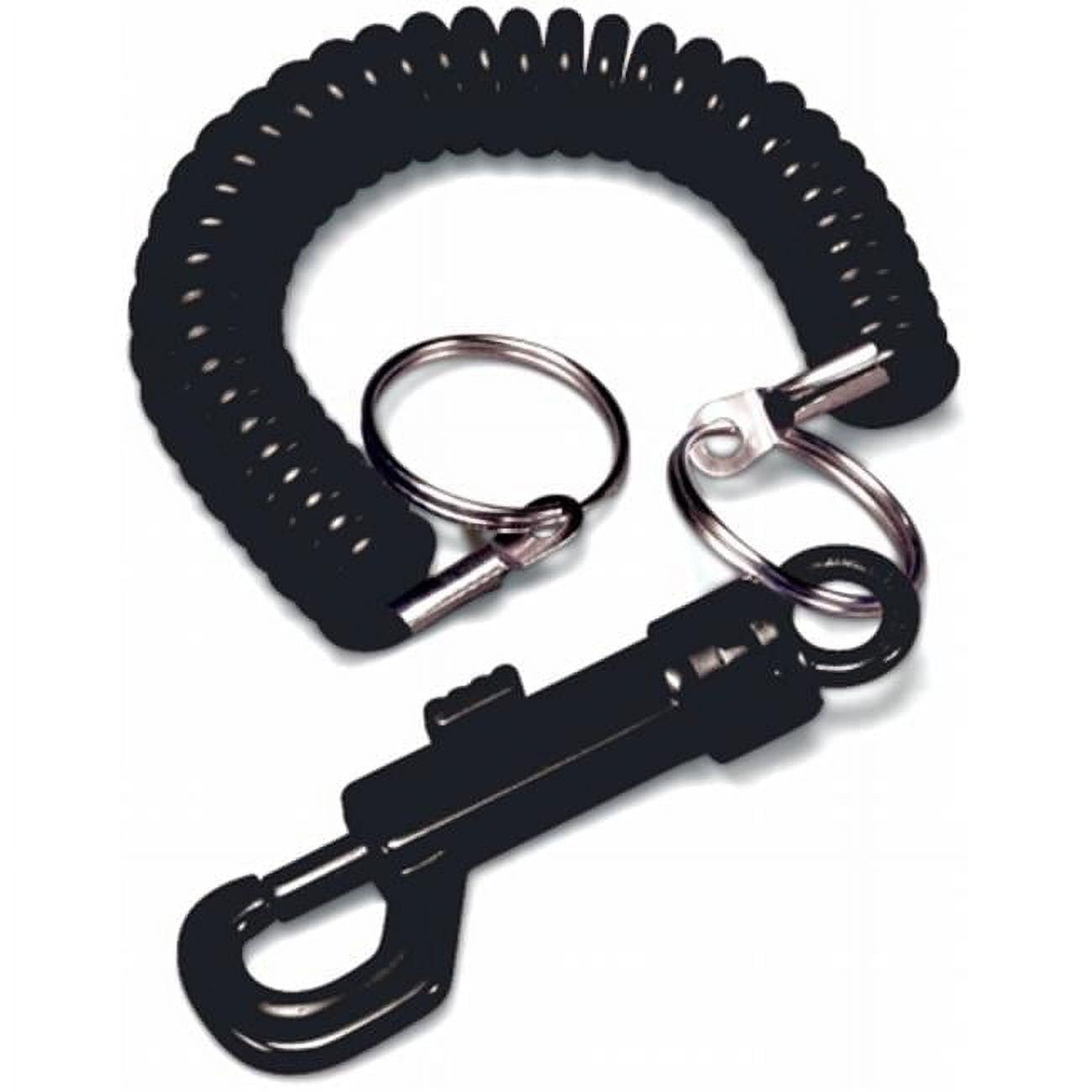 Baumgartens Key Ring Wrist Coil and Clip Keychain BLACK ()