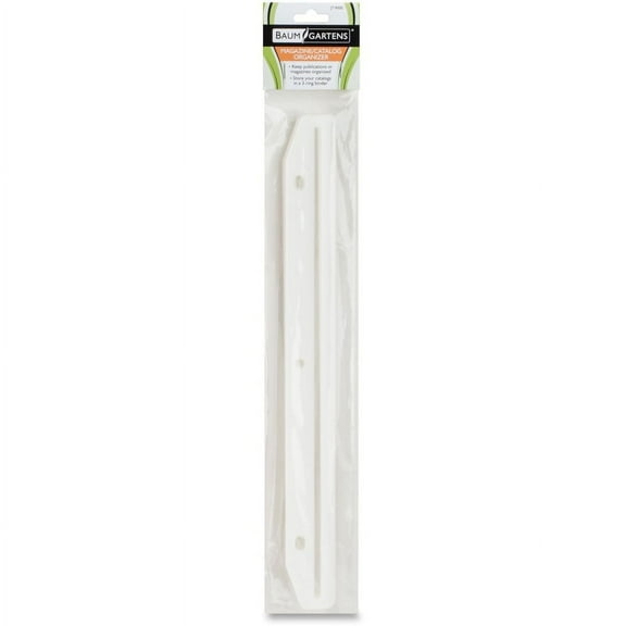 Baumgartens Magazine/Catalog Organizer Strips - 11.6" Length - 3 x Holes - Ring Binder - Clear - 12 / Pack | Bundle of 2 Packs