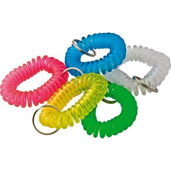 Baumgartens Plastic Wrist Coil Key Chains - 1 Each - Assorted | Bundle of 10 Each