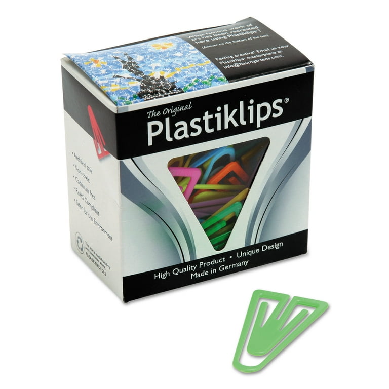 Plastiklips Paper Clips, Extra Large, Smooth, Assorted Colors, 50/Box Plastiklips Paper Clips, Extra Large, Smooth, Assorted Colors, 50/Box