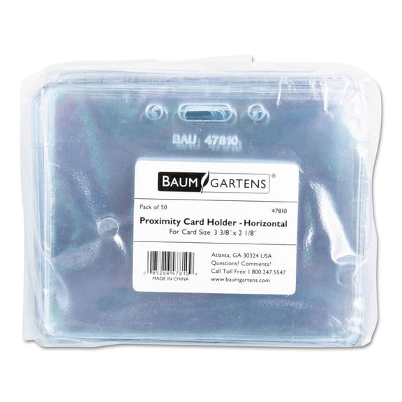 Baumgartens Sicurix Proximity Badge Holders, 50 Pack
