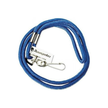 Baumgartens Rope Lanyard With Hook, 36", Nylon, Blue