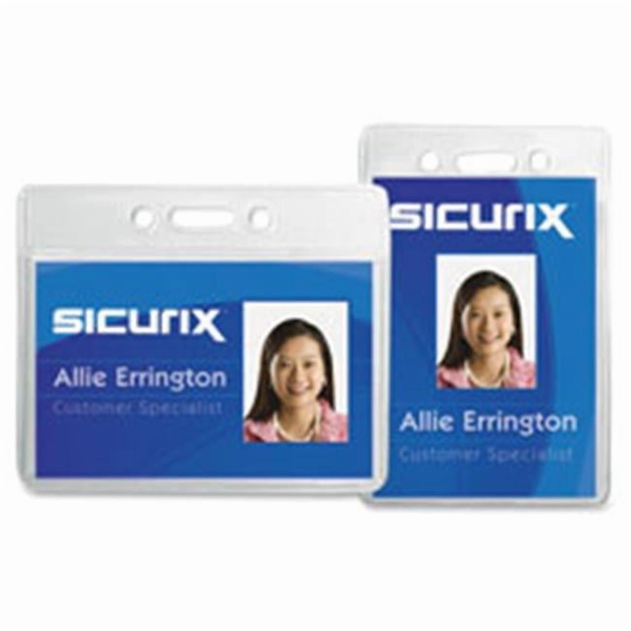 Baumgartens  Vinyl Badge Holder, Vertical, 2.5 in. x 3.5 in., 50-PK, Clear