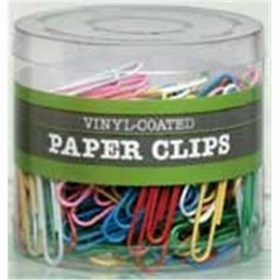 Baumgartens Vinyl Coated Paper Clips Jumbo Size 200 Pack ASSORTED Colors (ES-9400)