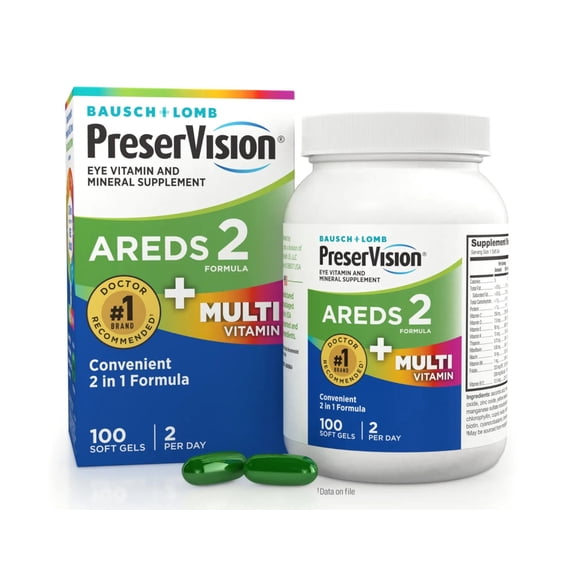 Bausch And Lomb Preservision Areds 2 Formula Plus Multivitamin Eye Soft Gels 100 Ea