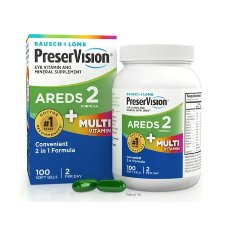 Bausch And Lomb Preservision Areds 2 Formula Plus Multivitamin Eye Soft Gels 100 Ea