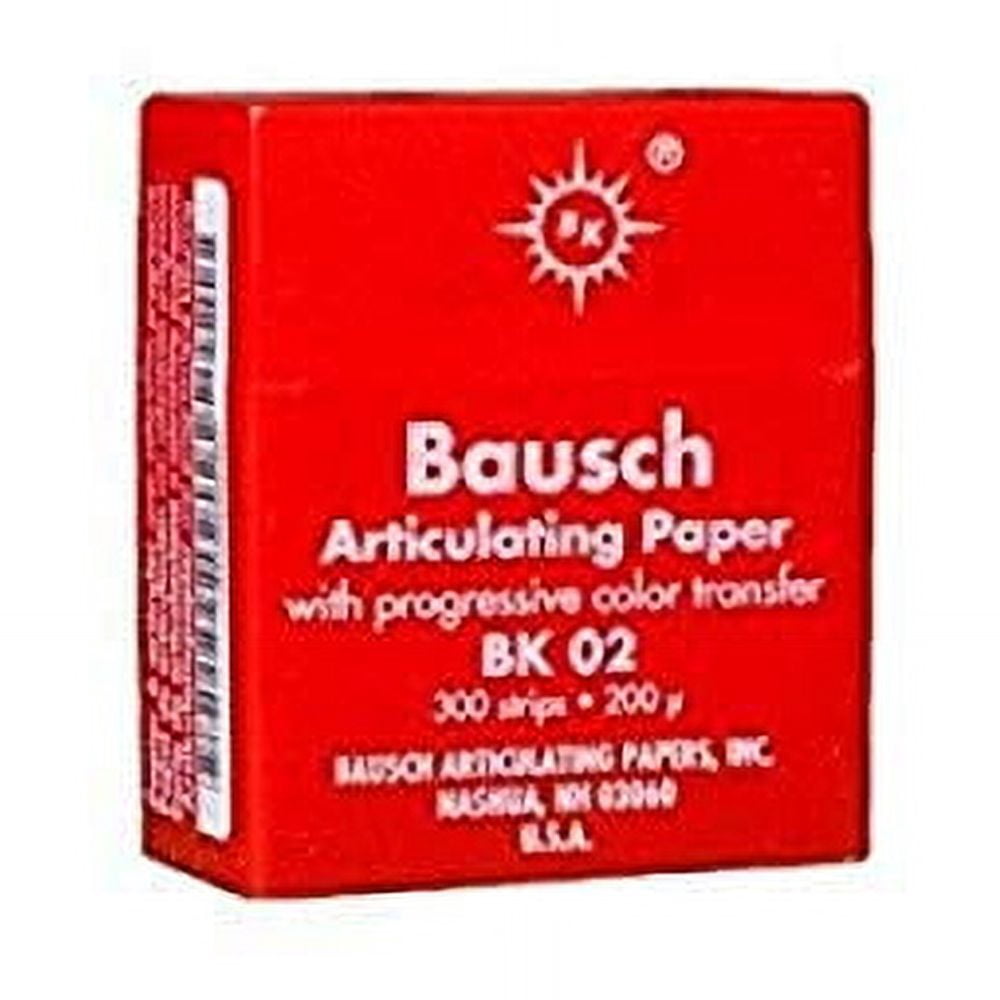 Bausch BK-02 Articulating Paper, Plastic Dispenser, Red, Pack of 300