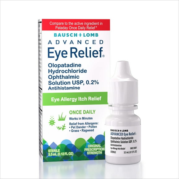 Bausch + Lomb Advanced Eye Relief 0.2% Olopatadine Antihistamine Eye Drops, 0.12 fl oz