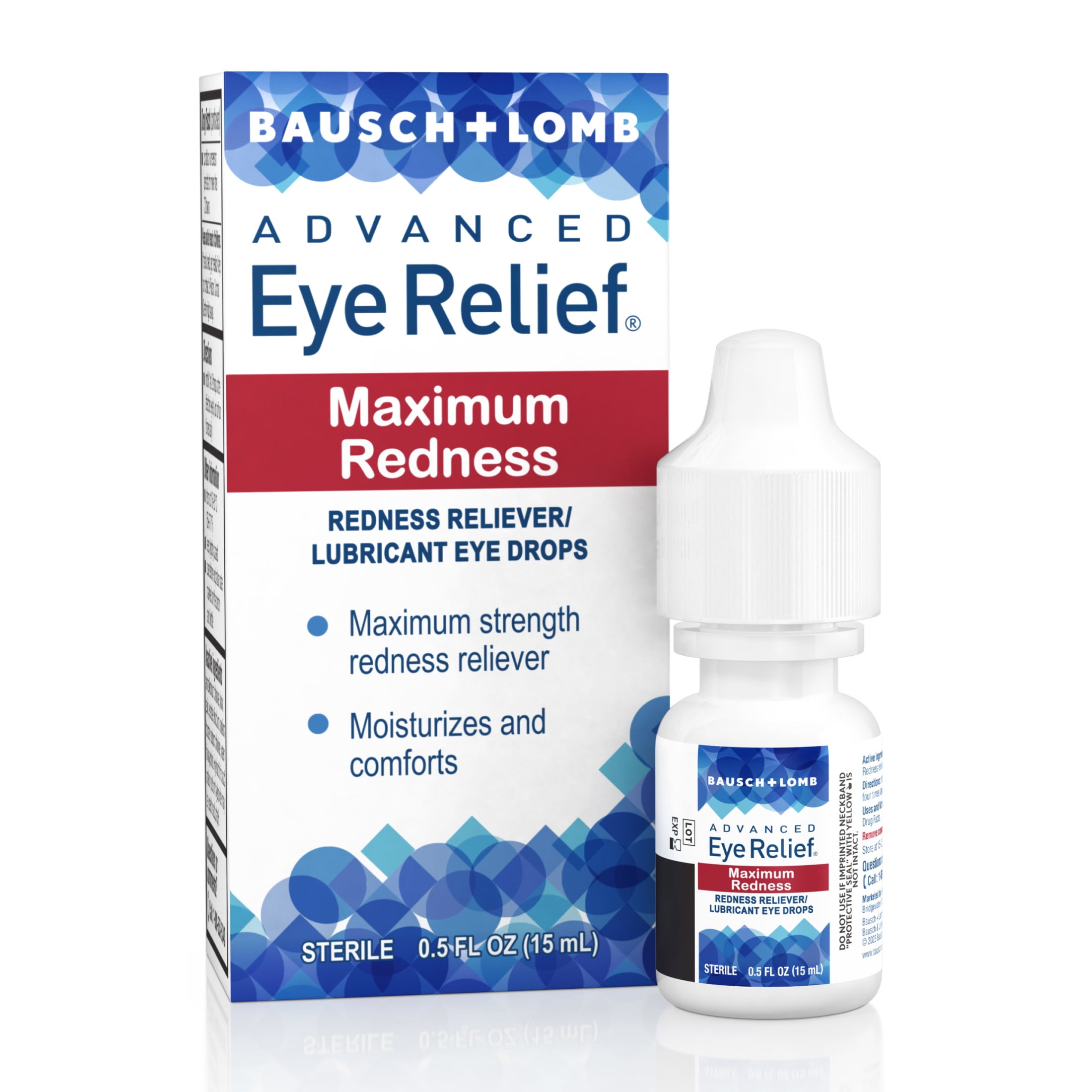 BAUSCH + LOMB Bausch & Lomb Advanced Eye Relief Maximum Relief Lubricant/Redness Reliever Eye Drops, .5 oz