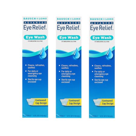 Bausch & Lomb Advanced Irrigating Solution Eye Relief Eye Wash, 4 fl oz, - 3 Pack
