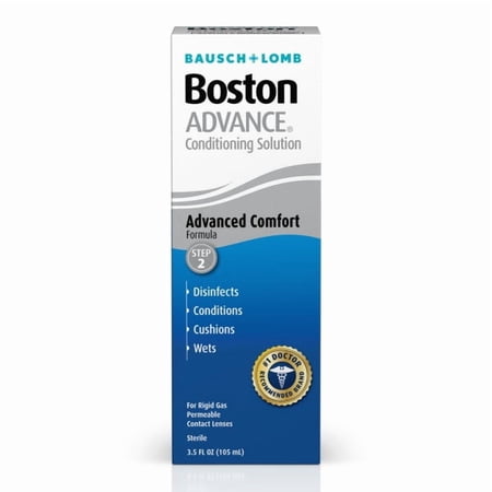 2 Pack - Boston ADVANCE Conditioning Contact Lens Solution for Rigid Gas Permeable Lenses – from Bausch + Lomb, 3.5 fl. oz.