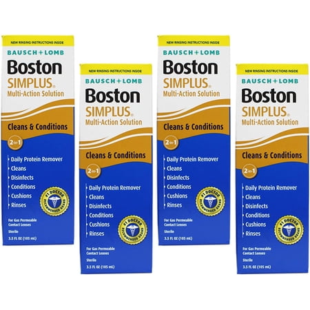 Bausch & Lomb Boston Simplus Multi-Action Solution, 3.5 OZ (Pack of 4)