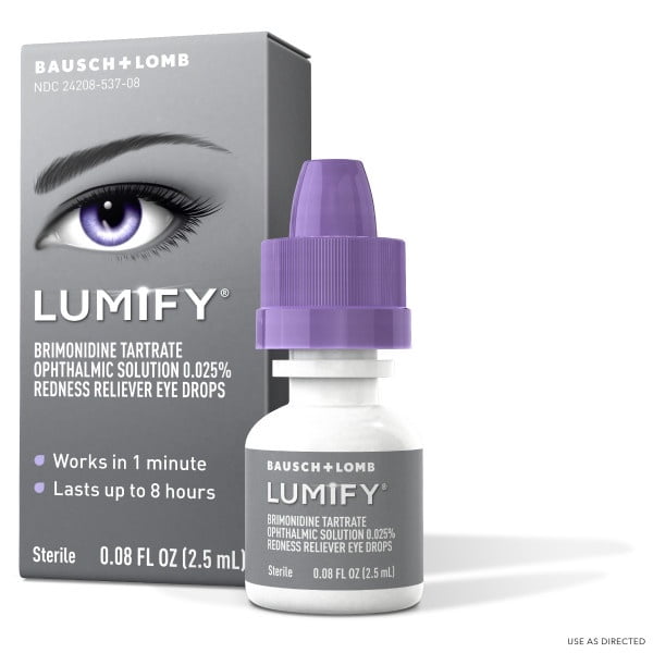 Bausch + Lomb Lumify Redness Reliever Eye Drops, 0.08oz, 3-Pack