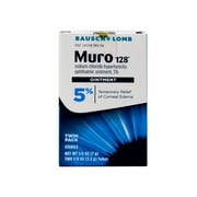 Muro 128 5% Sodium Chloride Hypertonicity Ophthalmic Ointment, from Bausch + Lomb, 2 x 0.125 Oz (7 g total)